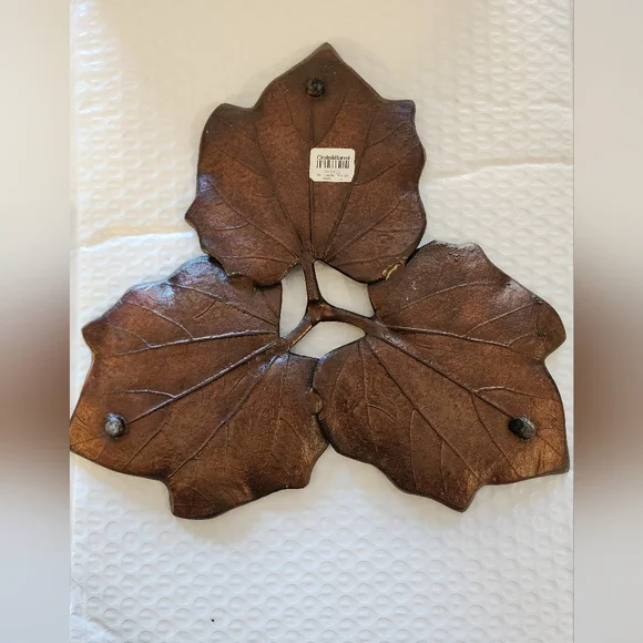 Crate N Barrel Maple Leaf Candle Plate - Picture 2 of 3
